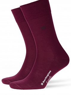 Однотонные носки из мягкого хлопка внутри и шерсти снаружи Burlington 21007 Leeds SO (муж.) Бордовый (8005)